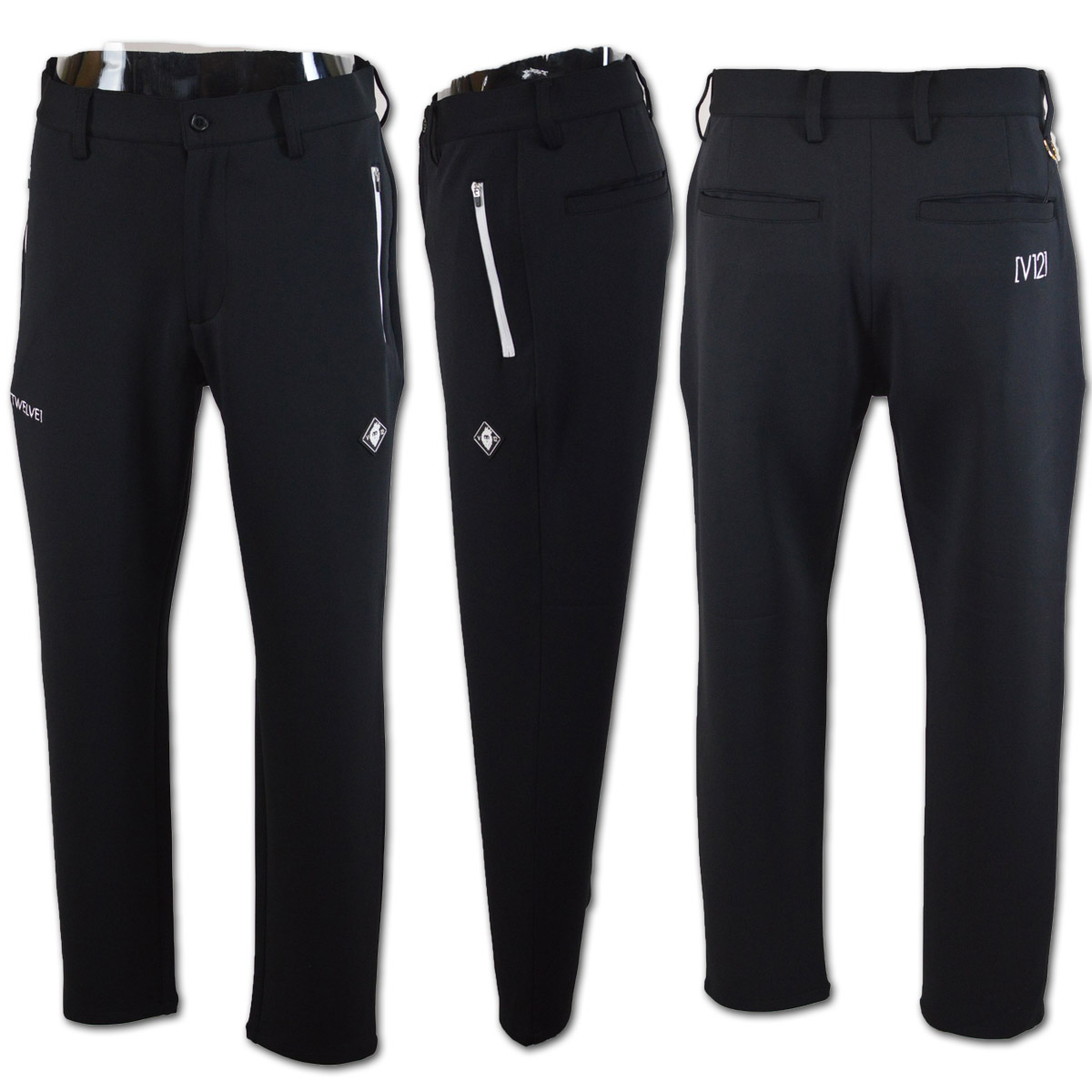 V12（ヴィ・トゥエルヴ） パンツ ゴルフ メンズ 秋冬用 黒 グリーン