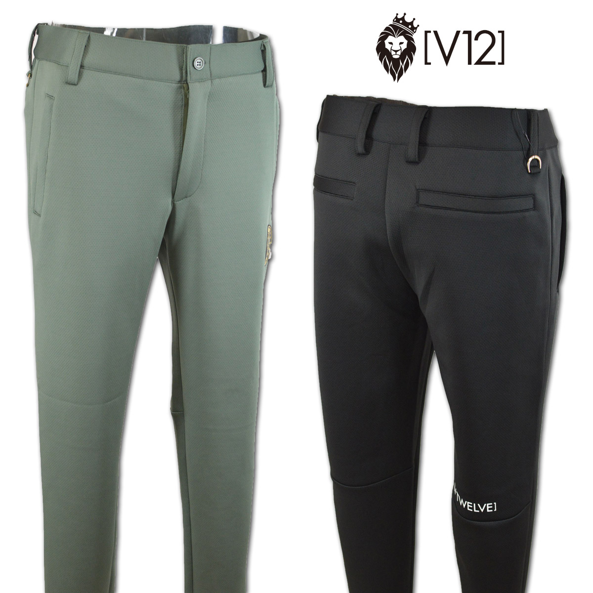 V12 メンズパンツ ゴルフウェア ブラック カジュアルゴルフドットコムby PALM SPRINGSにV12［ヴィトゥエルブ