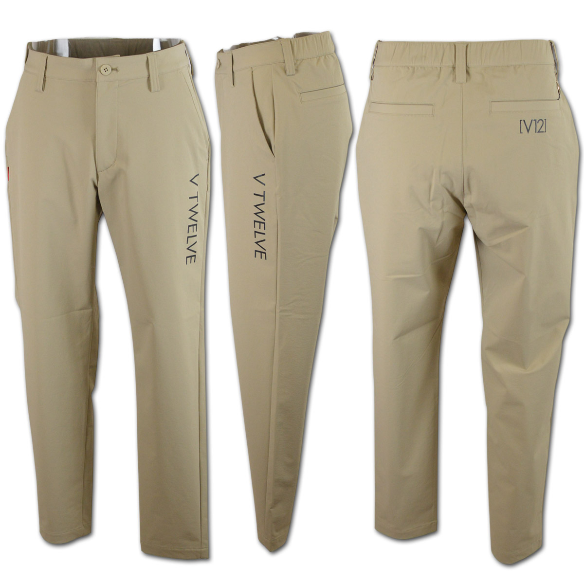 V TWELVE ベージュパンツ Ｌサイズ　美品 V12（ヴィ・トゥエルヴ） パンツ ゴルフ メンズ ALM PANTS ゴルフ