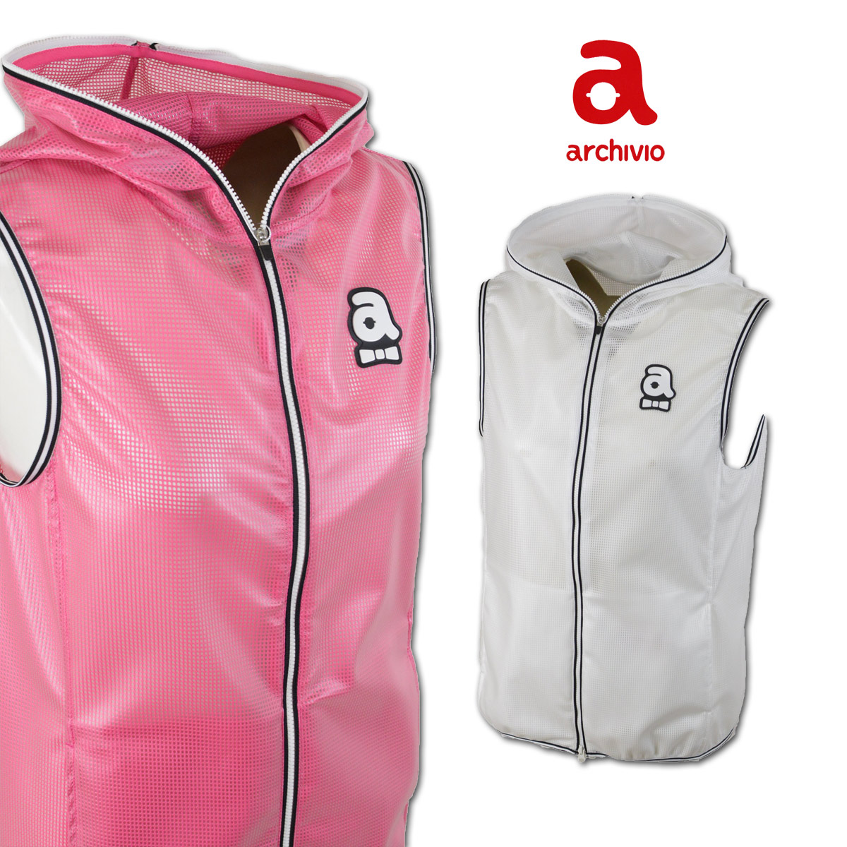 【新品】archivio レディース ベスト 36 グレー/ピンク archivio（アルチビオ） アウトレット ベスト レディース 春夏用 白
