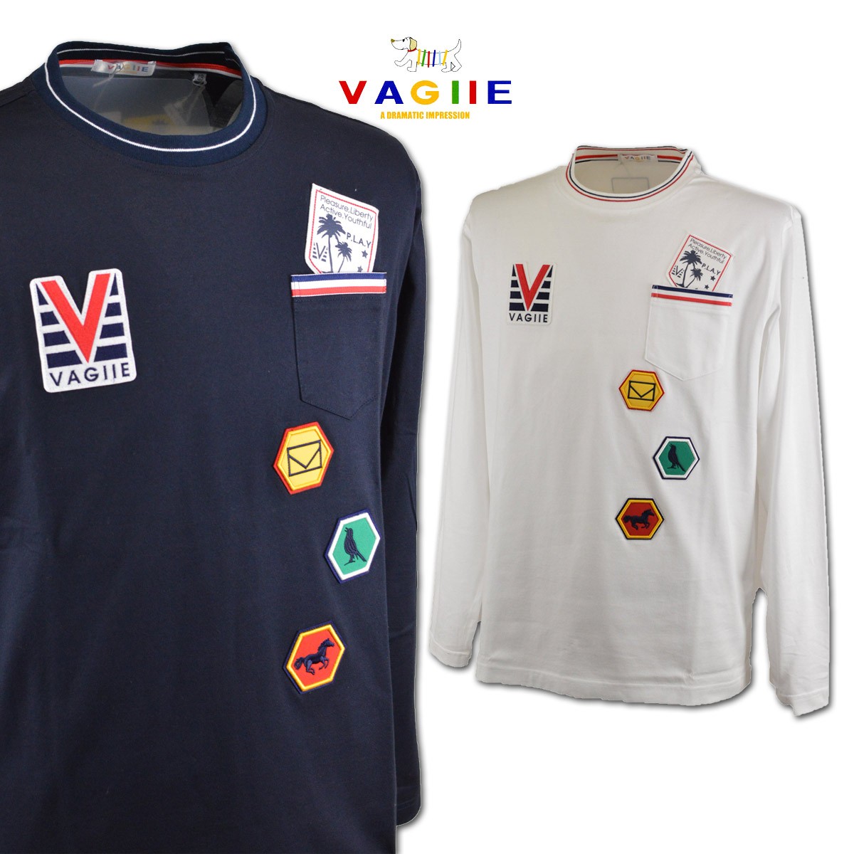 バジエ メンズ 長袖Tシャツ ロンT (M)(L)(LL) VAGIIE 2220-2073 : 2220-2073 : ROUND OVER -  通販 - Yahoo!ショッピング