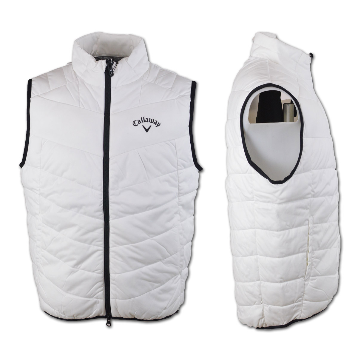 Callaway（キャロウェイ） 中綿ベスト メンズ 秋冬用 白 黒 M L LL