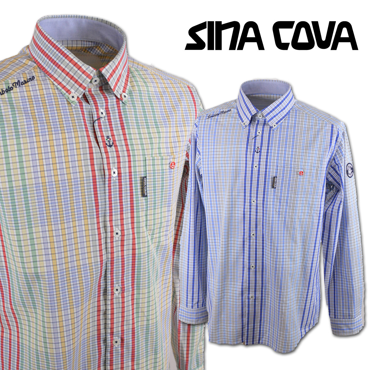 SINA COVA シナコバ 長袖シャツ メンズ アウトレット 春夏用 青