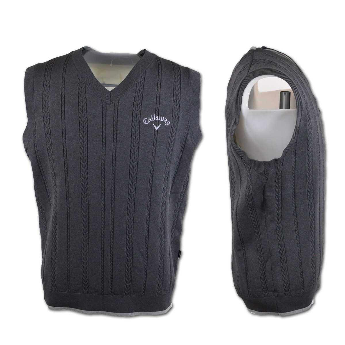 Callaway（キャロウェイ） ニットベスト メンズ 春夏用 白 紺 黒 M L