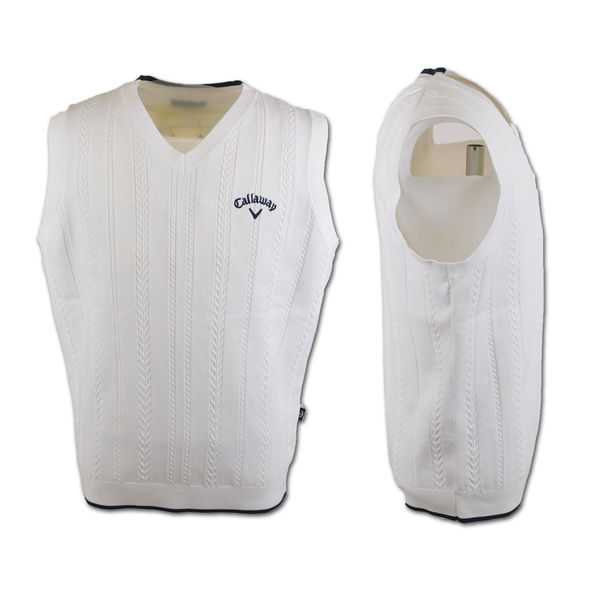 Callaway（キャロウェイ） ニットベスト メンズ 春夏用 白 紺 黒 M L