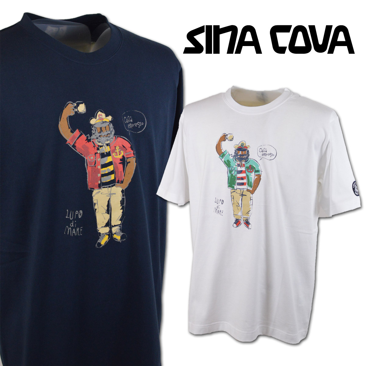 SINA COVA シナコバ 半袖Tシャツ メンズ アウトレット 春夏用 白