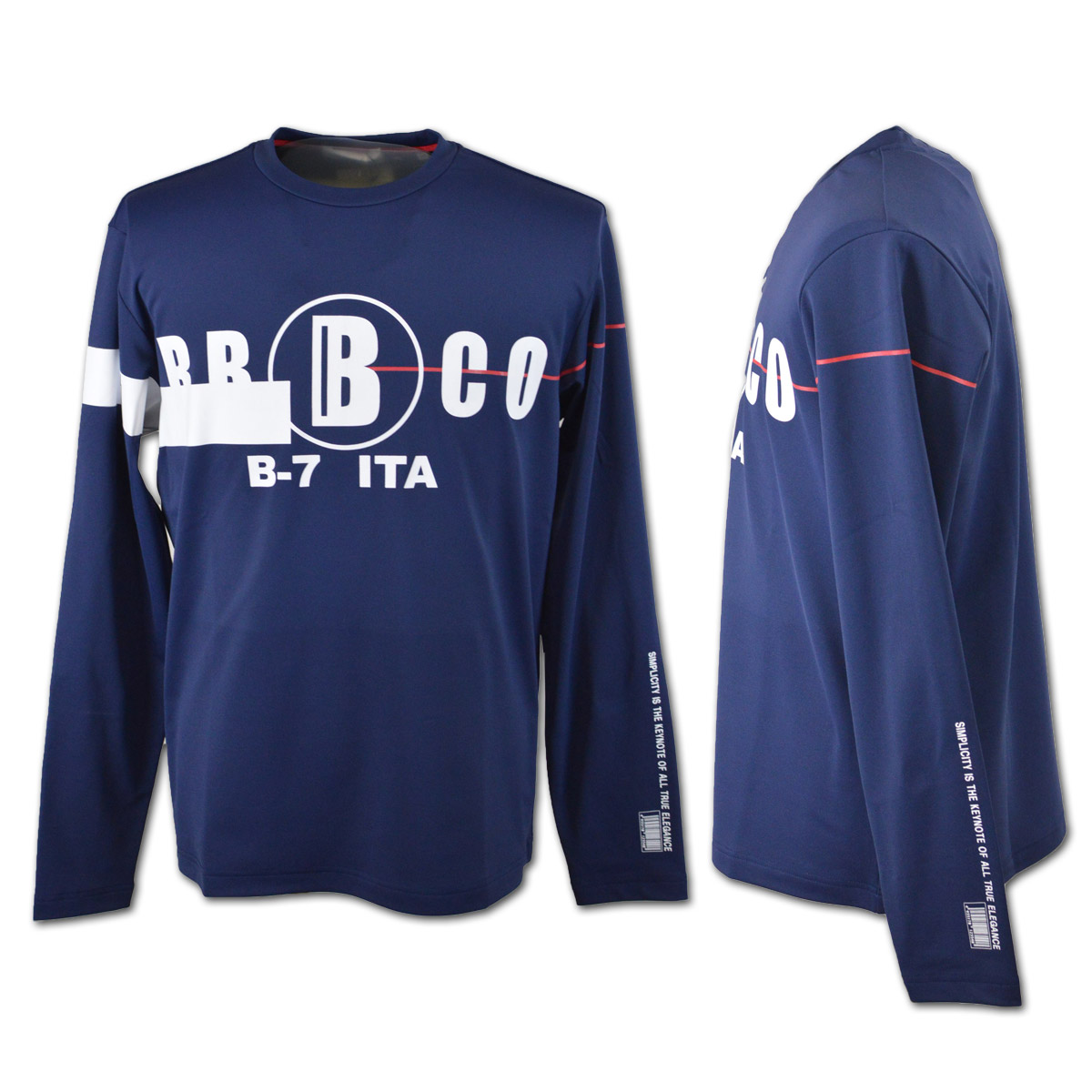 セール 30%OFF BBCO ビビコ 長袖 カットソー メンズ 2024秋冬 プリント クルーネック ロゴ 45-1505-01 ANGELO BBCO ビビコ 長袖Tシャツ メンズ 秋冬用 紺 黒 赤 M L LL