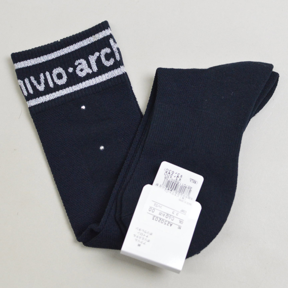 archivio（アルチビオ） ハイソックス レディース 紺 グレー 白 250203