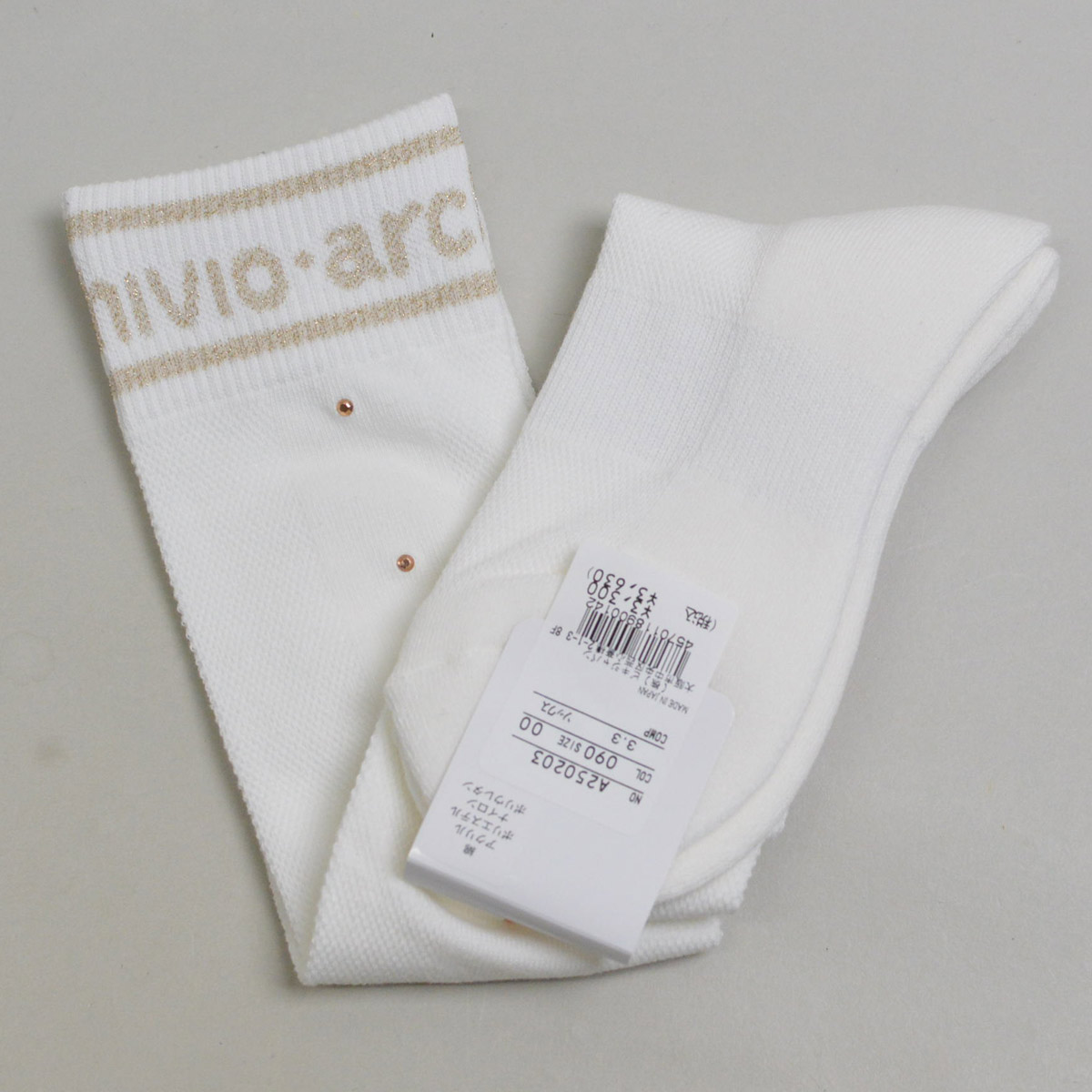 archivio（アルチビオ） ハイソックス レディース 紺 グレー 白 250203