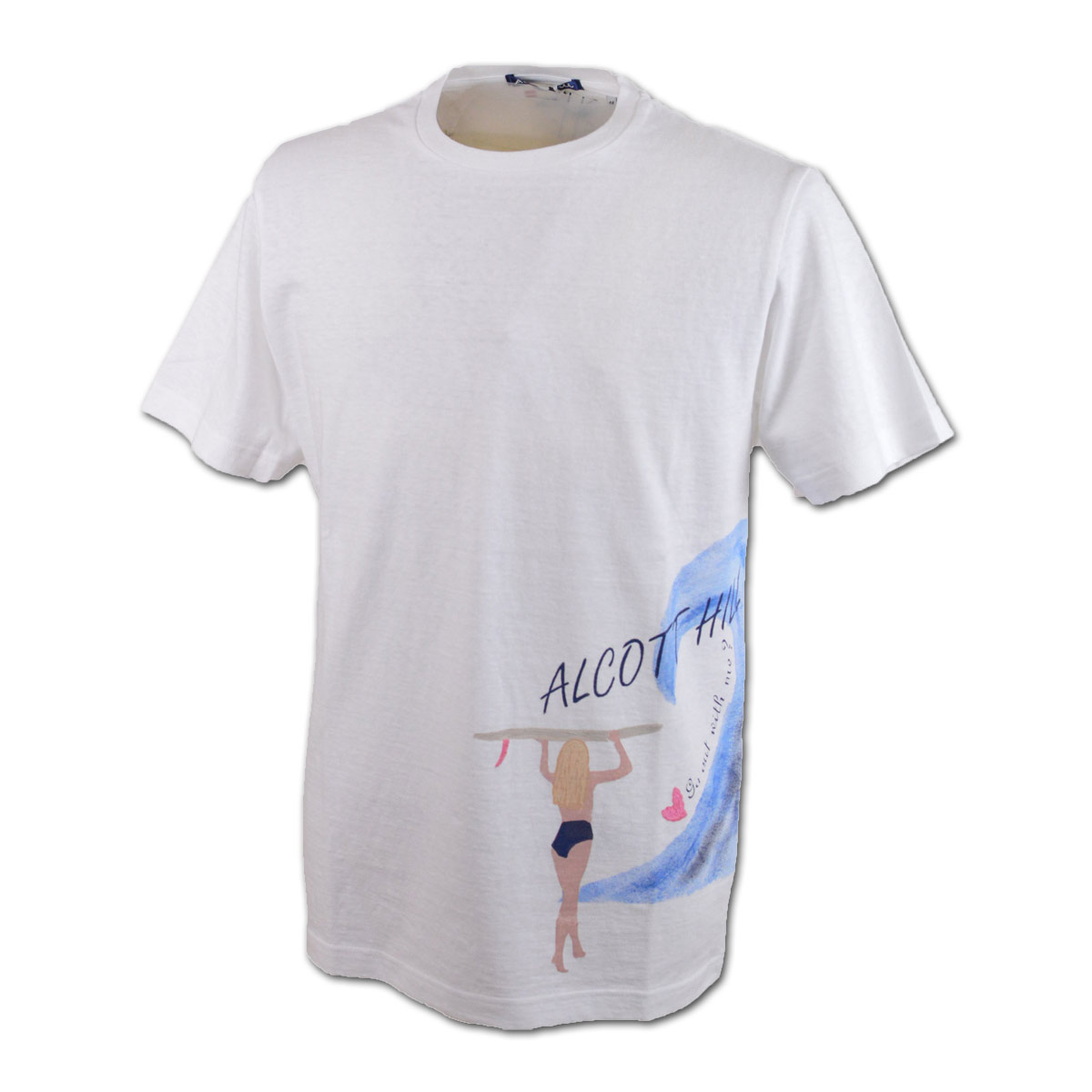 アルコットヒル 半袖Tシャツ メンズ 春夏用 白 紺 M L LL 31-2504-10