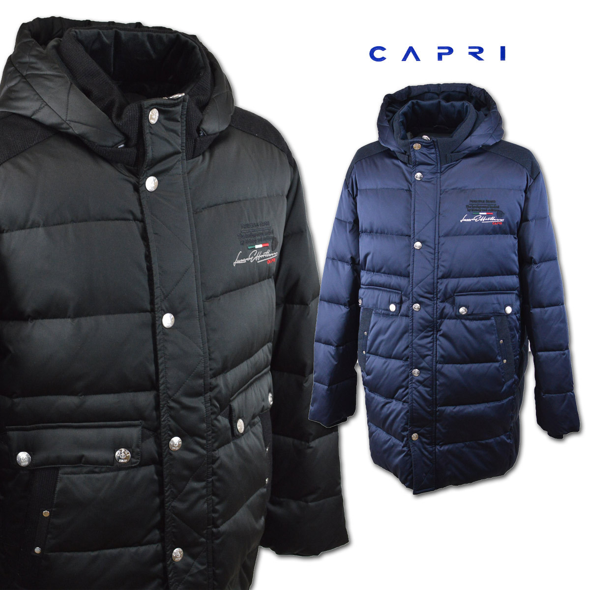 カプリ メンズ ダウンジャケット ハーフコート (M)(L)(LL) CAPRI