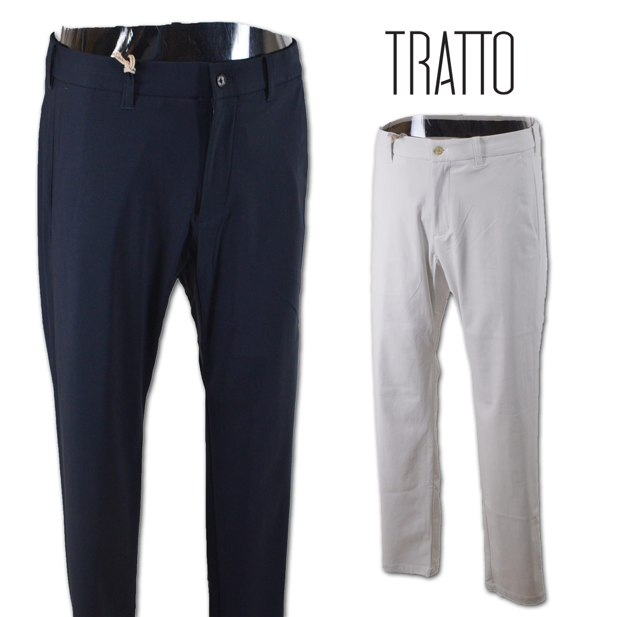 TRATTO（トラット） パンツ メンズ 春夏用 ライトグレー 紺 W79 W82