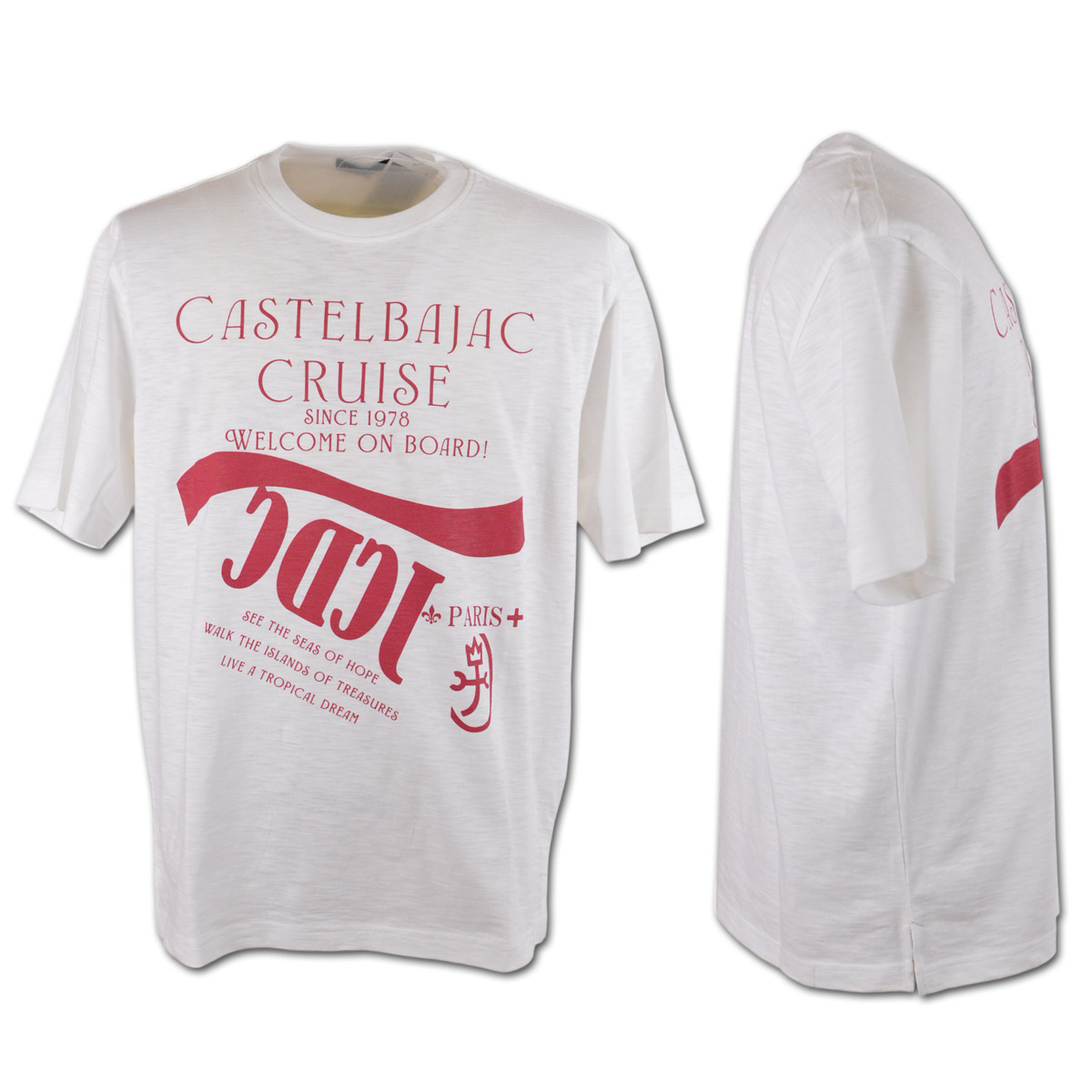 CASTELBAJAC（カステルバジャック） 半袖Tシャツ メンズ 春夏用 白 M L