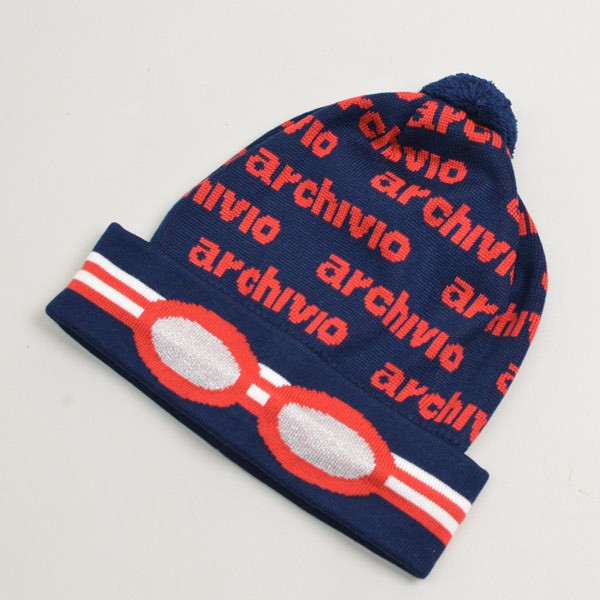 archivio（アルチビオ） ニット帽 レディース 秋冬用 赤 紺 白 810017