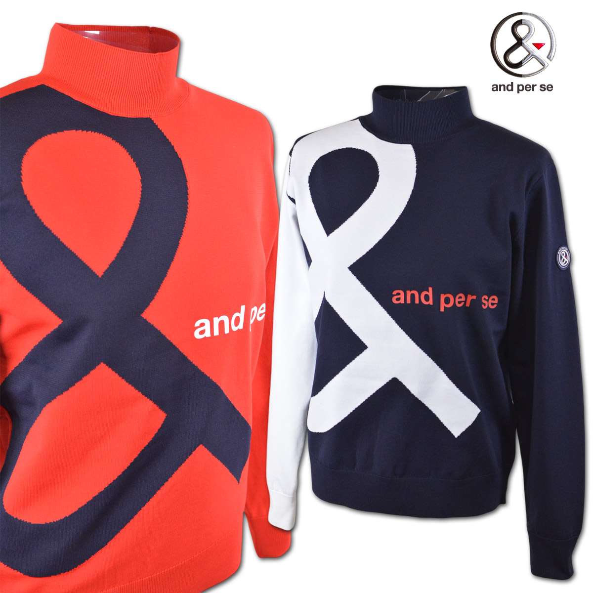 and per se（アンパスィ） セーター レディース 秋冬用 赤 紺 M L