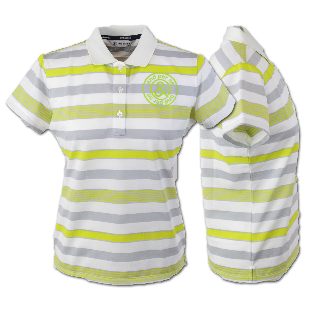 【新品同様】and per se アンパスィ ポロシャツ Ｌ and per se（アンパスィ） 半袖ポロシャツ レディース アウトレット