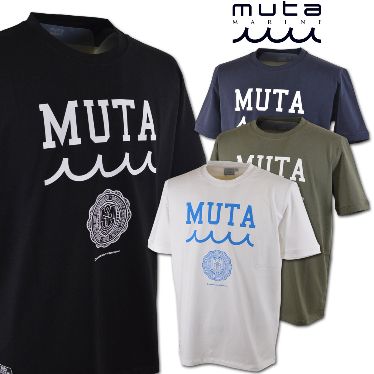 muta（ムータ） 半袖Tシャツ マリン marine カレッジロゴ ストレッチT
