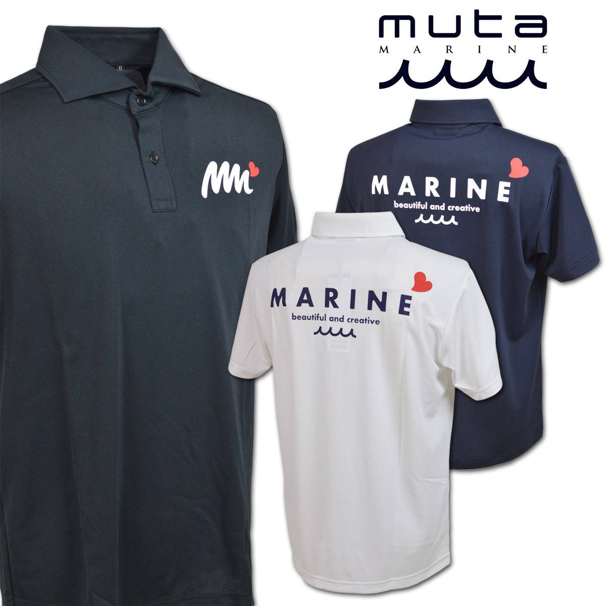 【新品未使用品】muta MARINE ゴルフウェア ポロシャツ サイズ8 muta（ムータ） 半袖ポロシャツ ゴルフウェア メンズ マリン ゴルフ