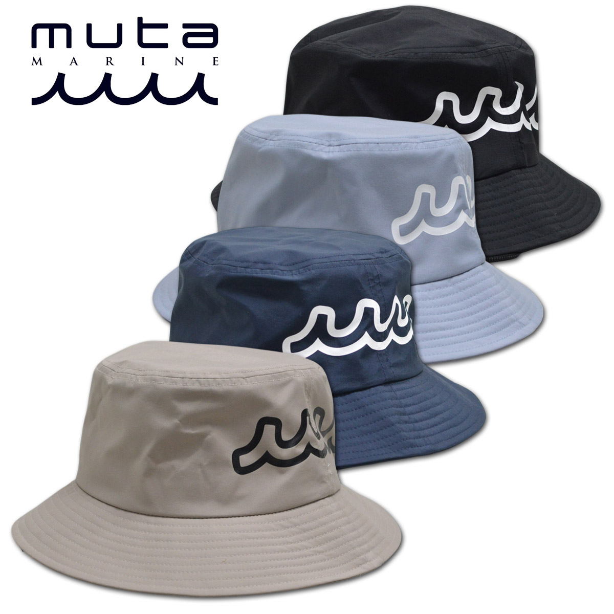 ゴルフ　muta グレー レインバケットハット フリーサイズ muta ハット帽子 バケットハット レインハット ゴルフ ゴルフウェア