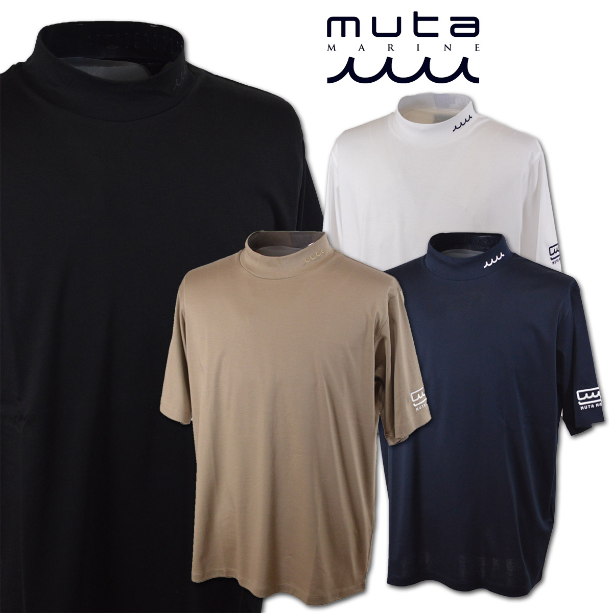 muta メンズ 半袖ハイネックシャツ (M)(L)(LL) ムータ マリン marine ゴルフウェア mmjc446201