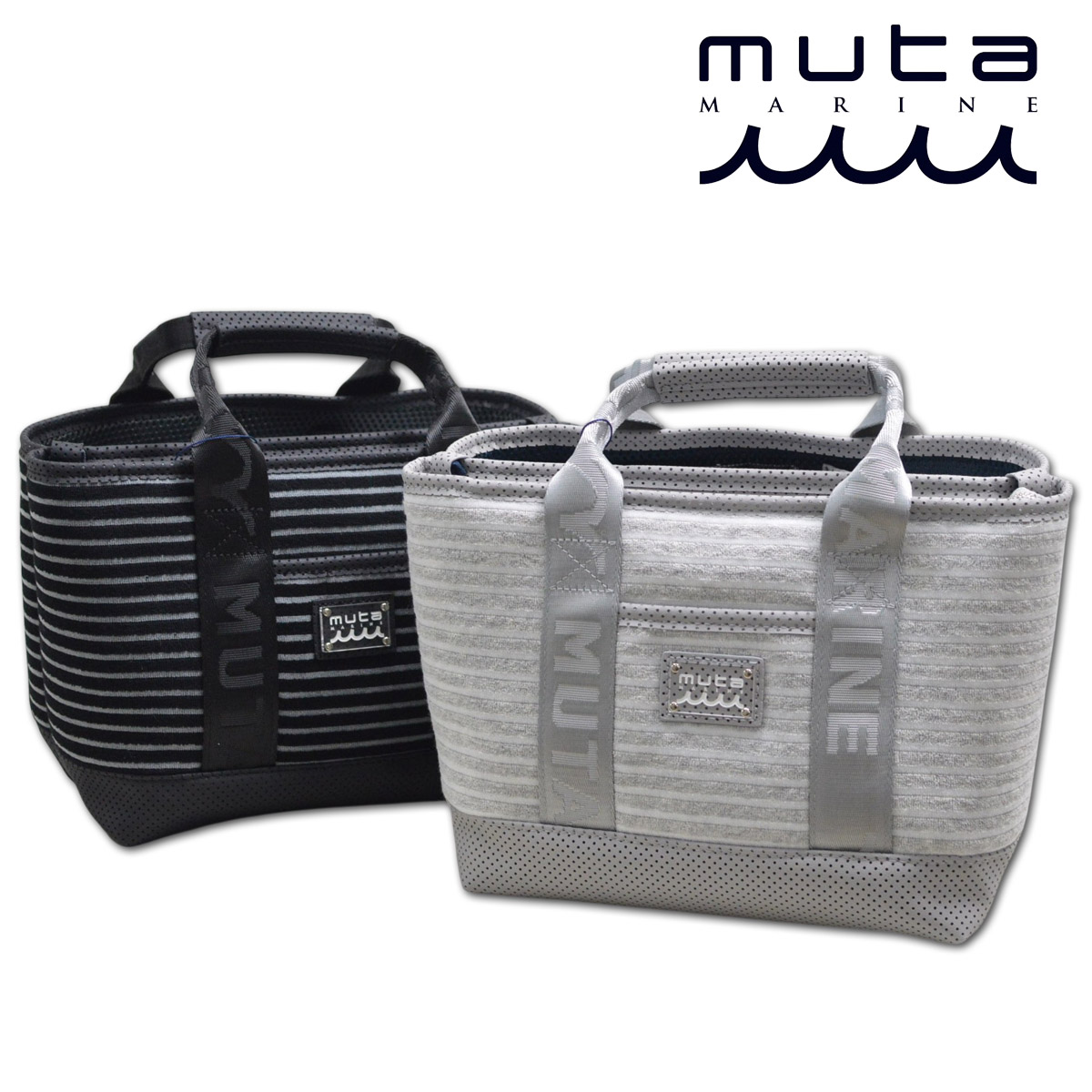 【新品・未使用品】大人気‼︎muta MARIN パイル生地ラウンドバッグ muta MARINE GOLF（ムータマリンゴルフ） muta カートバッグ ボーダー