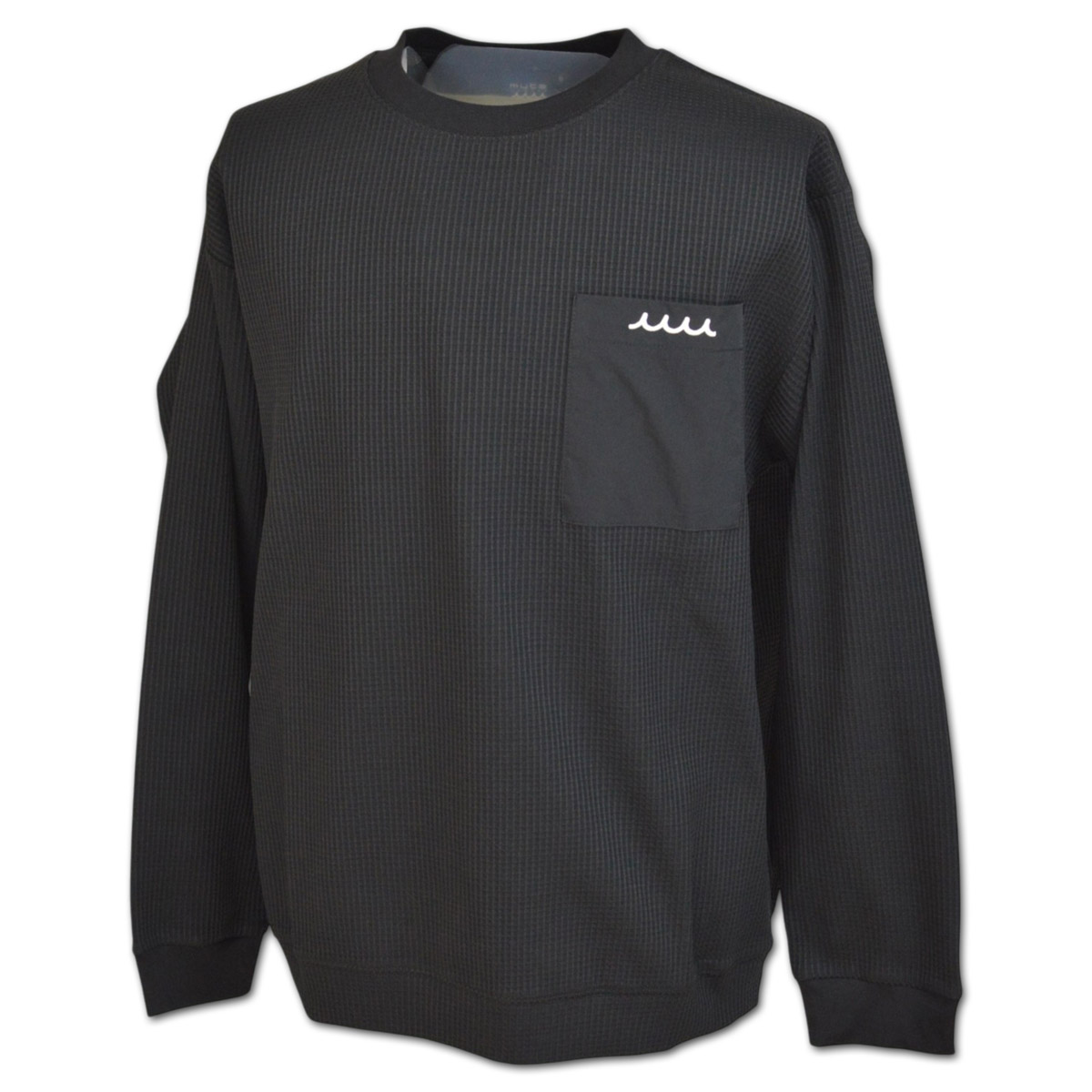 muta 長袖Tシャツ ゴルフ ゴルフウェア マリン marine ワッフルジャージ ロングスリーブTシャツ メンズ 秋冬用 白 黒 M L LL mmsg251248 | muta | 01