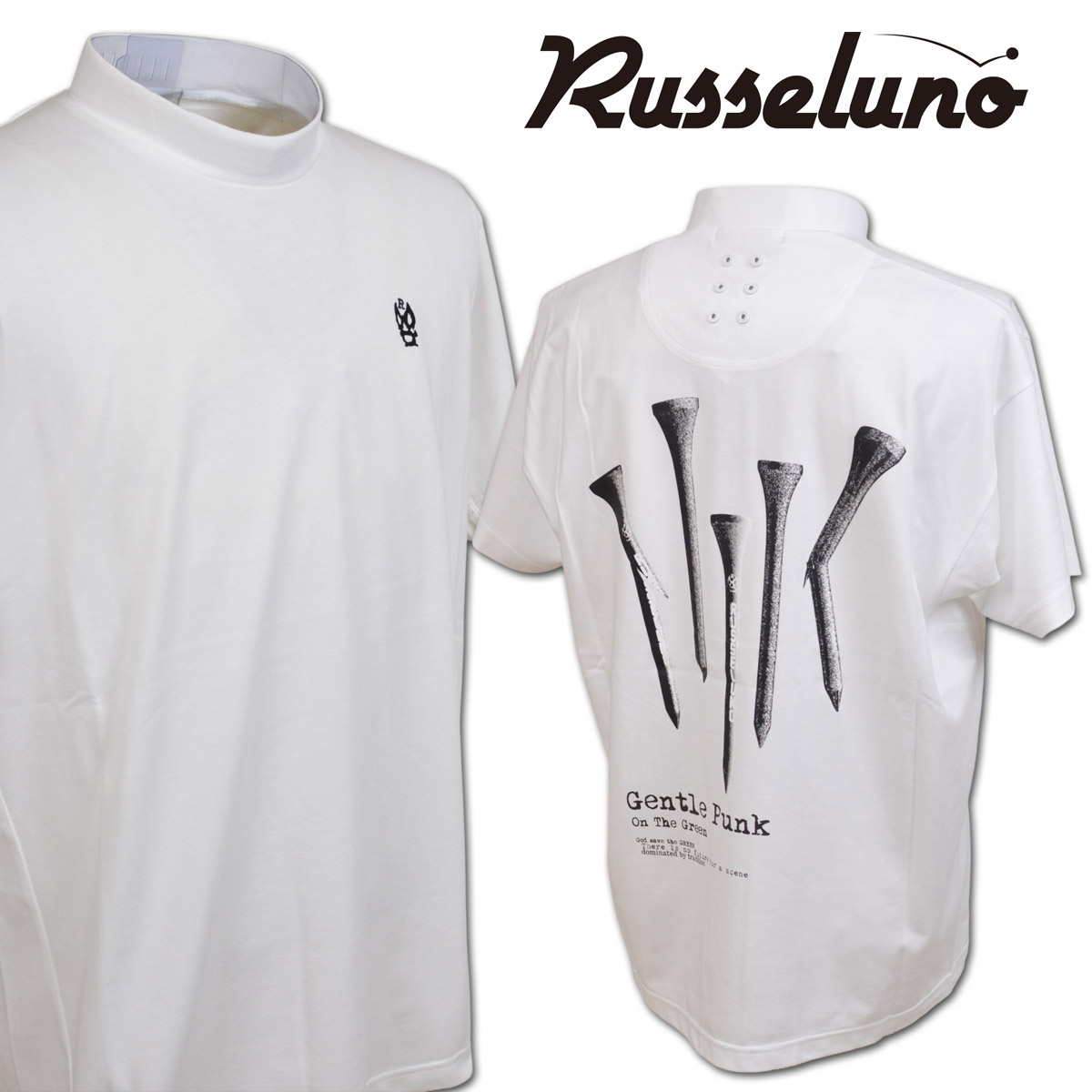 RUSSELUNO】新品ショートスリーブモックネックシャツ ゴルフ メンズ