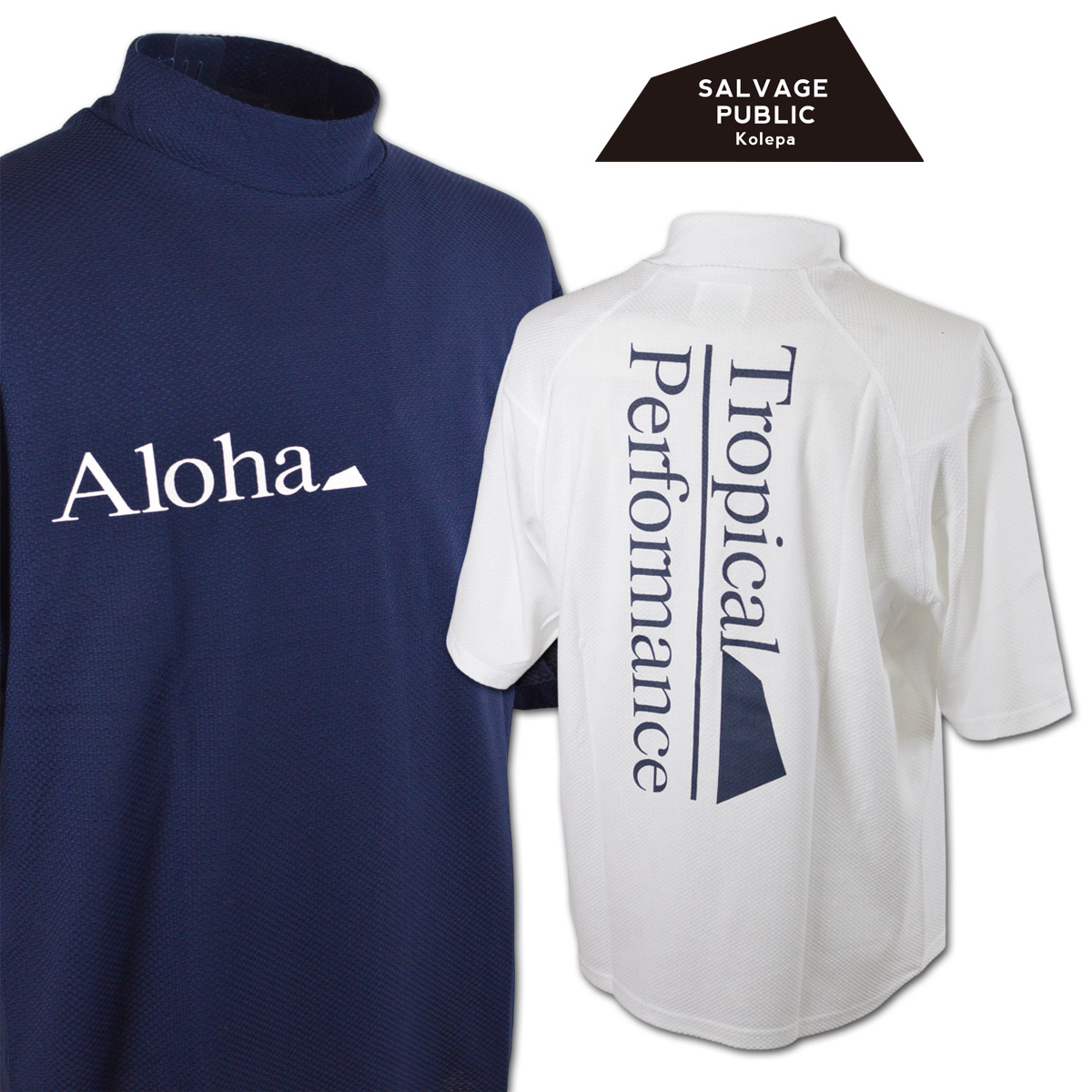 サイズ：M SALVAGE PUBLIC サルベージパブリック Kolepa ハイネック 半袖Tシャツ HONOLULU  ホワイト系 [240101418581] ゴルフウェア メンズ ストスト カジュアルゴルフドットコムby PALM SPRINGSにSALVAGE PUBLIC