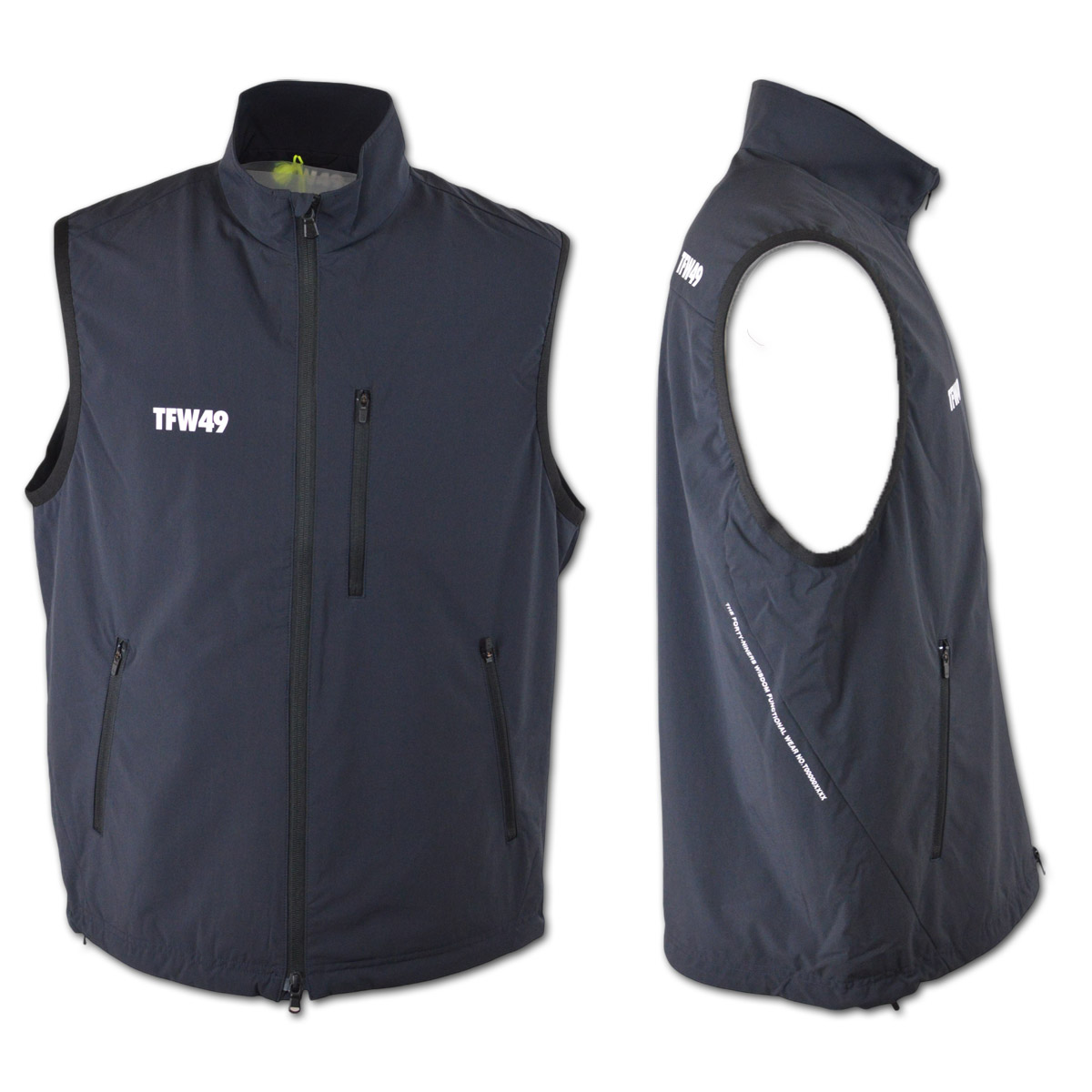 TFW49 ベスト ゴルフウェア メンズ 防寒 アウター 秋冬用 黒 グレー