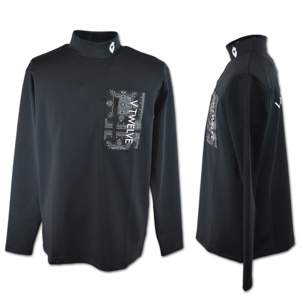 V12（ヴィ・トゥエルヴ） 長袖ハイネックシャツ モックネック ゴルフ