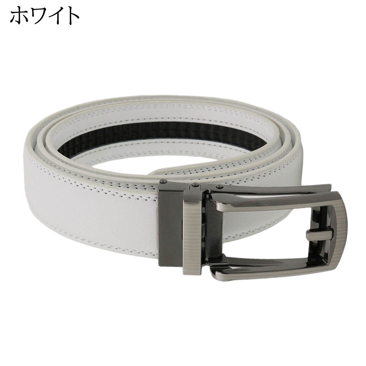 ベルト 穴無し 本革 メンズ オートロック ビジネス カジュアル ゴルフ
