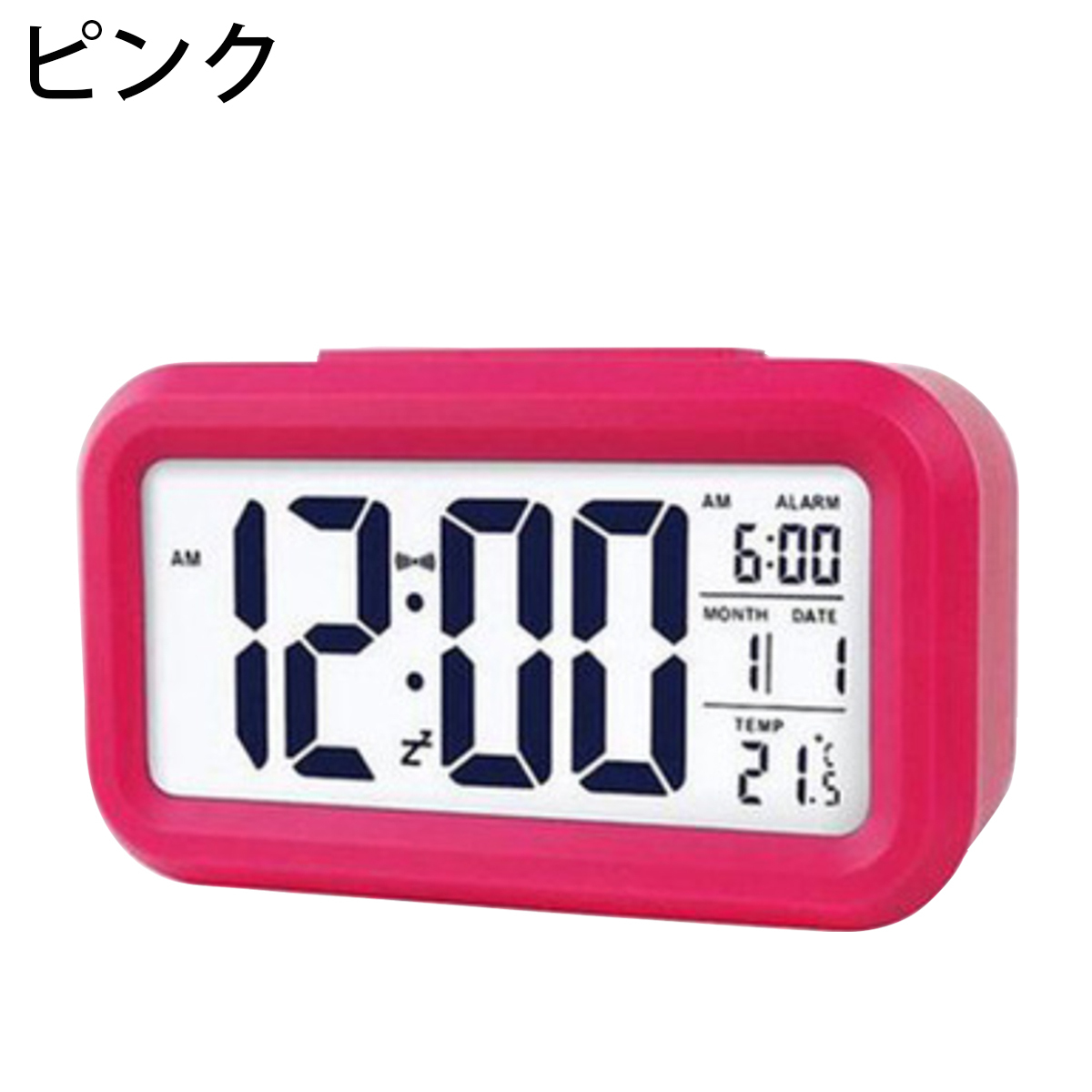 目覚まし時計 こども 子供 おしゃれ 多機能 デジタル シンプル 大きい文字 日本語説明書付き アラーム バックライト 電池式 単4電池｜roundsheep1｜06