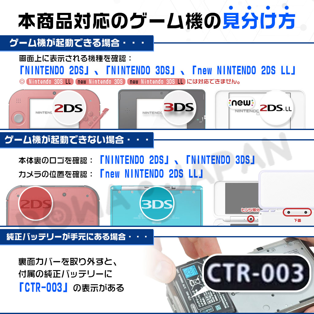 【互換品】 CTR-003対応 バッテリー ニンテンドー3DS対応 2DS対応 Wii U PRO コントローラー対応 交換用 任天堂対応 ロワジャパン 関連画像1