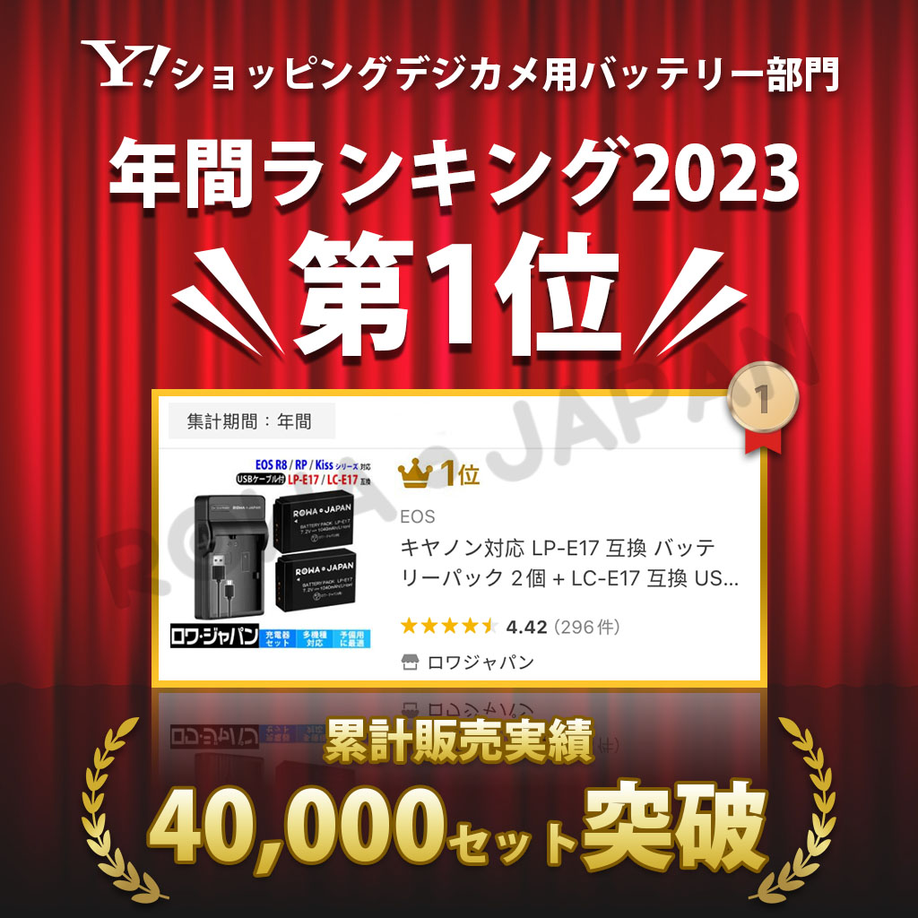 【互換品】 キヤノン対応 LP-E17 バッテリーパック 2個 + LC-E17 USB 充電器 セット ロワジャパン 関連画像1
