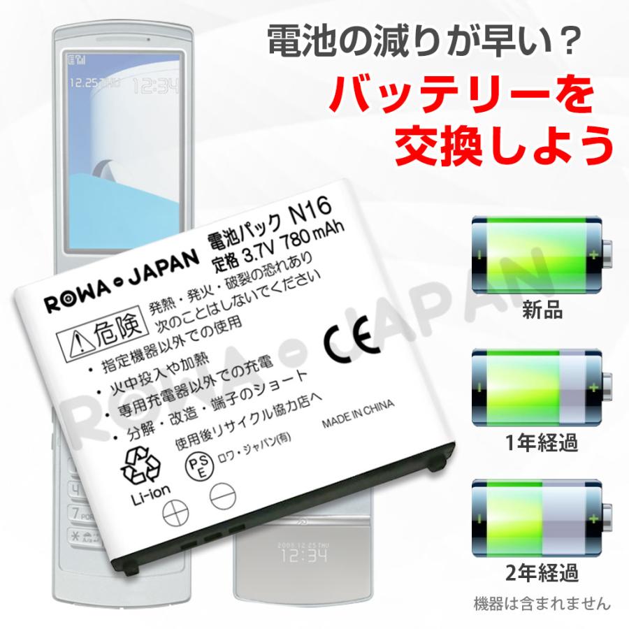 USB マルチ充電器 と NTTドコモ対応 N16 AAN29200 互換 電池パック ロワジャパン｜rowa｜02