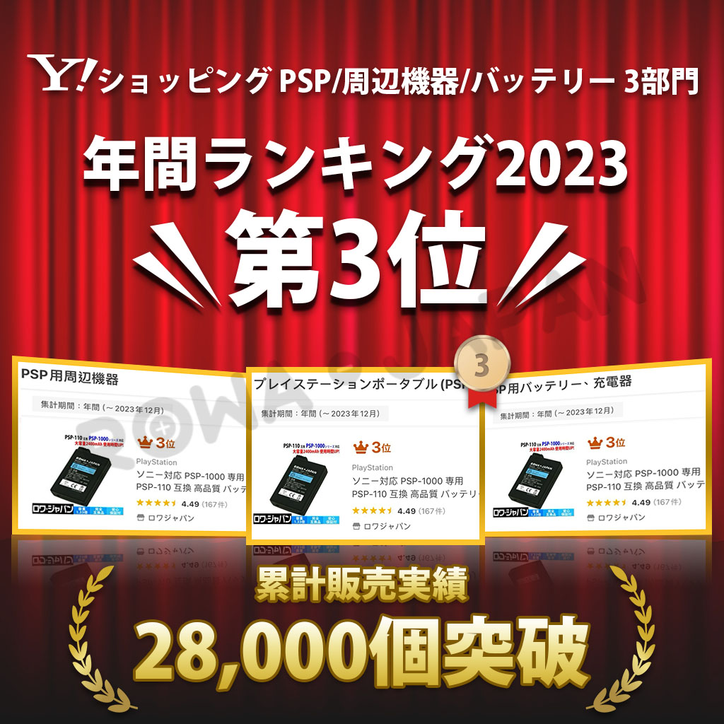 2個セット ソニー対応 PSP-1000 専用 PSP-110 互換 高品質 バッテリーパック ロワジャパン