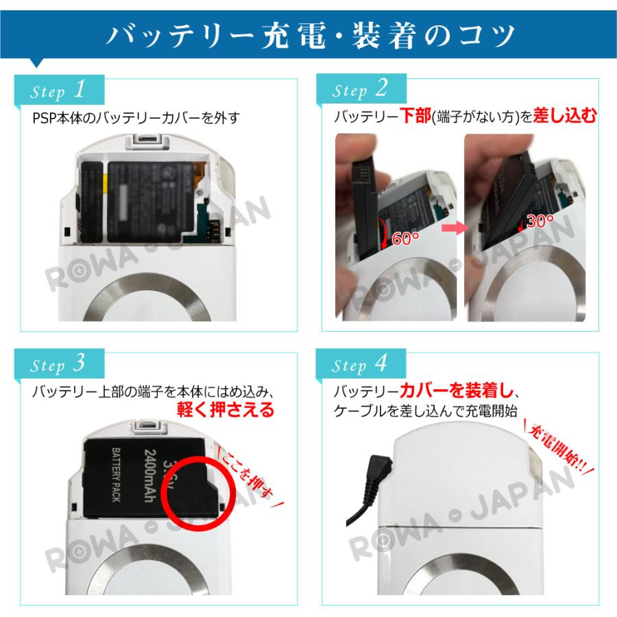 ソニー対応 PSP-1000 専用 PSP-110 互換 高品質 バッテリーパック ロワジャパン｜rowa｜04