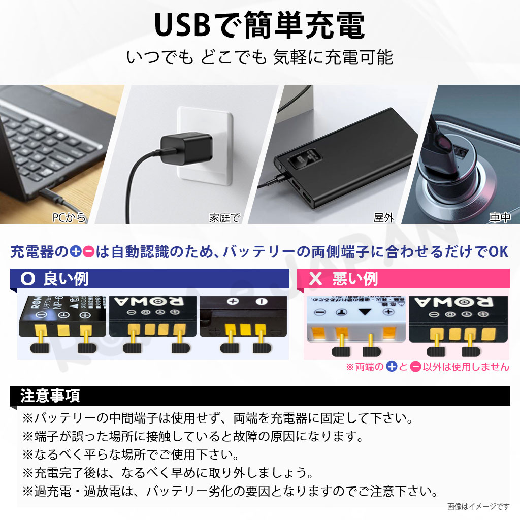 【互換品】 ニコン対応 EN-EL5 CP1 バッテリー 2個 と USB マルチ充電器 セット COOLPIX Pシリーズ 対応 ロワジャパン 関連画像5