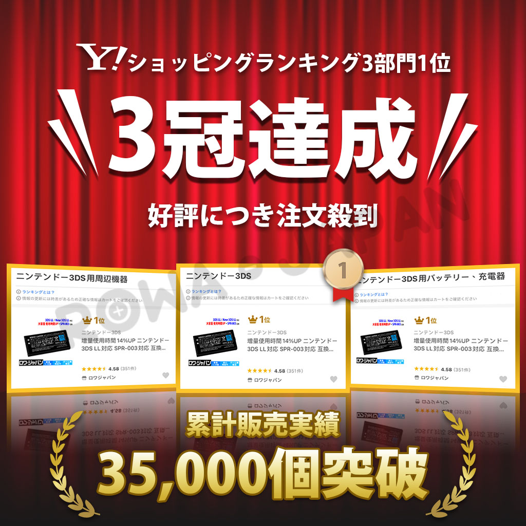 【互換品】 使用時間14%UP ニンテンドー3DS LL対応 SPR-003対応 バッテリー NINTENDO対応 任天堂対応 ロワジャパン 関連画像2