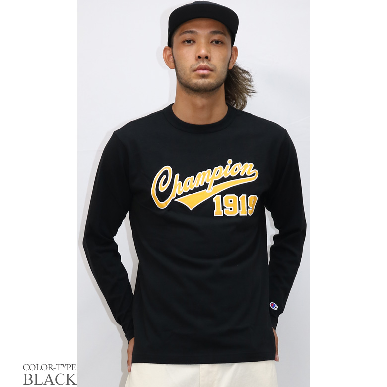 Champion ロンT tシャツ 長袖 ロングスリーブTシャツ ロゴ カレッジロゴ クルーネック 丸首 ブランド チャンピオン 綿100% トップス｜rowdydog｜03