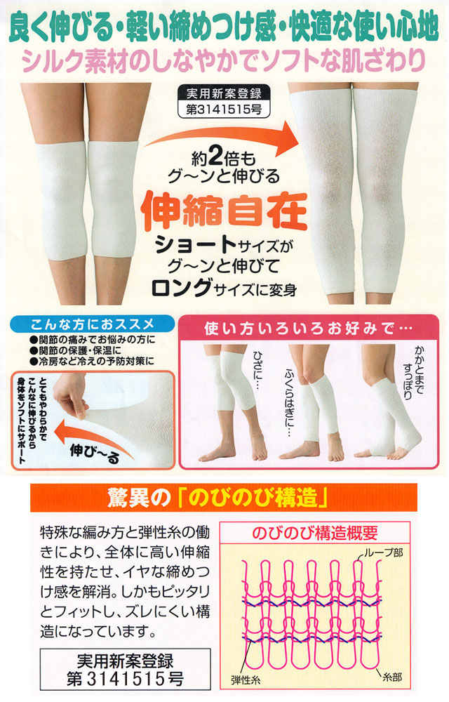 【新品未使用】846 joy Series シルクサポーター 2枚 膝サポーター シルク混 のび楽マルチ サポーター (2枚組) 日本製 男女