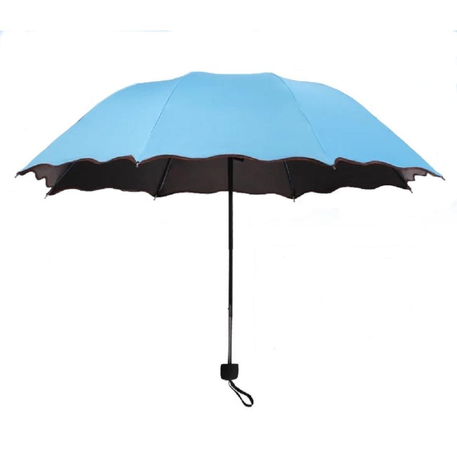 日傘 折りたたみ傘 UVカット 晴雨兼用 大判 軽量 濡れるとかわいい花柄が浮き出る傘 ヘアゴム セット  6色｜royal-pine｜06