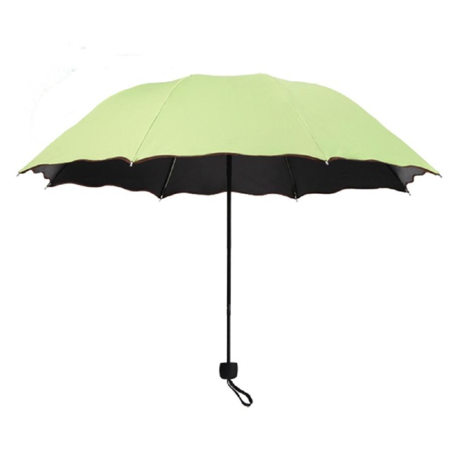 日傘 折りたたみ傘 UVカット 晴雨兼用 大判 軽量 濡れるとかわいい花柄が浮き出る傘 ヘアゴム セット  6色｜royal-pine｜02