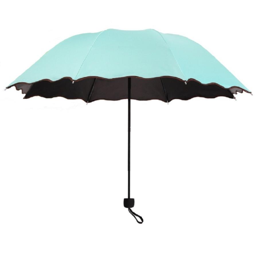 日傘 折りたたみ傘 UVカット 晴雨兼用 大判 軽量 濡れるとかわいい花柄が浮き出る傘 ヘアゴム セット  6色｜royal-pine｜04