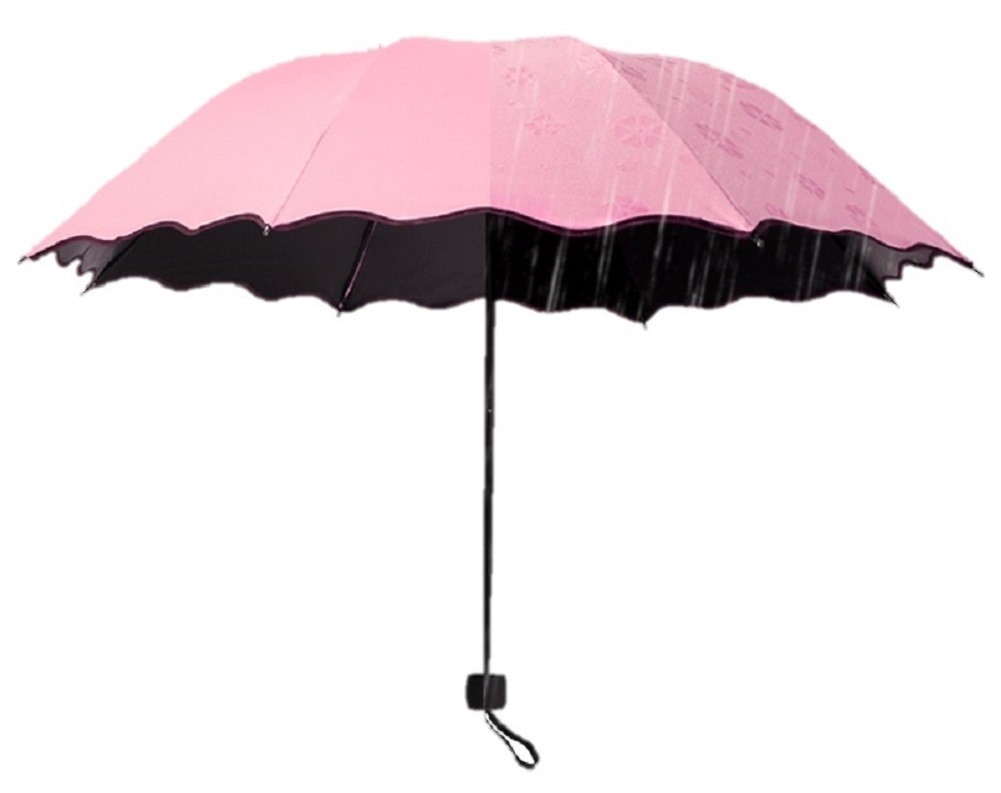 日傘 折りたたみ傘 UVカット 晴雨兼用 大判 軽量 濡れるとかわいい花柄が浮き出る傘 ヘアゴム セット  6色｜royal-pine｜05
