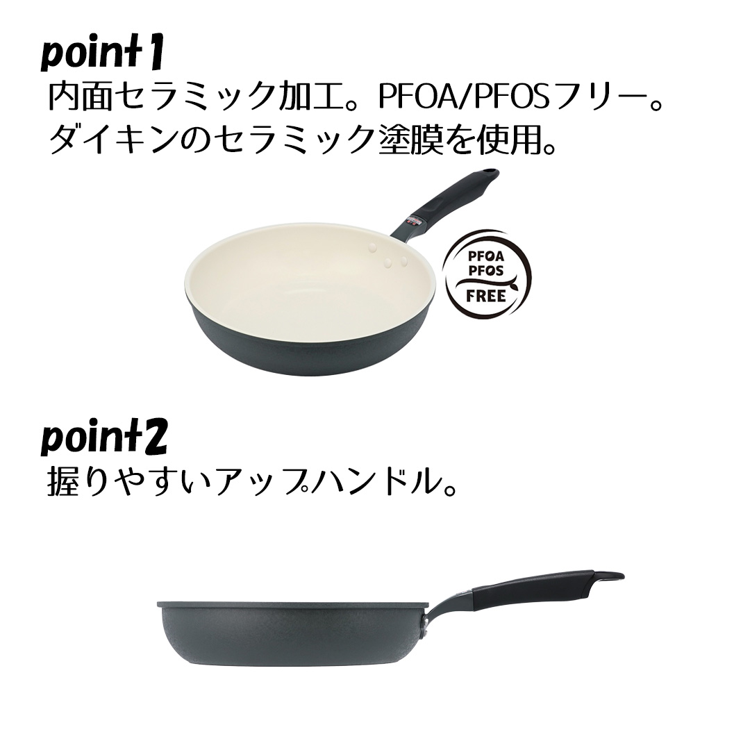 セラミック フライパン IH ガス 28cm アリエッタネクスト ND-3613