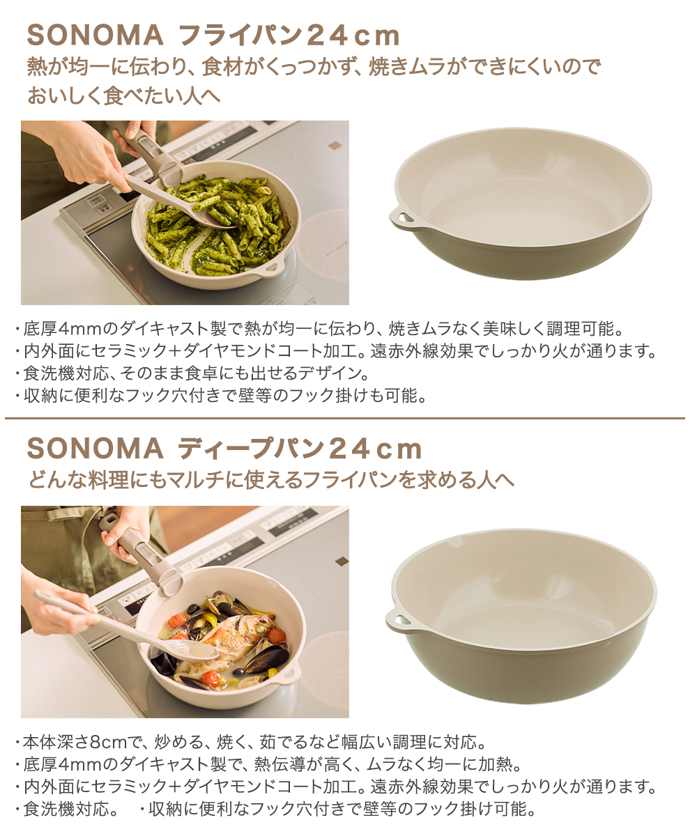 公式販売店】 フライパン セット SONOMA | IH ガス火対応 取っ手が