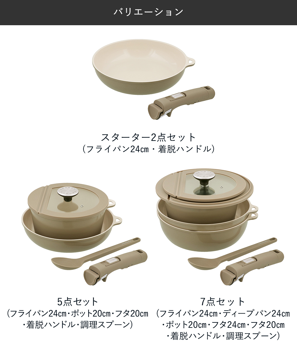 公式販売店】 フライパン セット SONOMA | IH ガス火対応 取っ手が