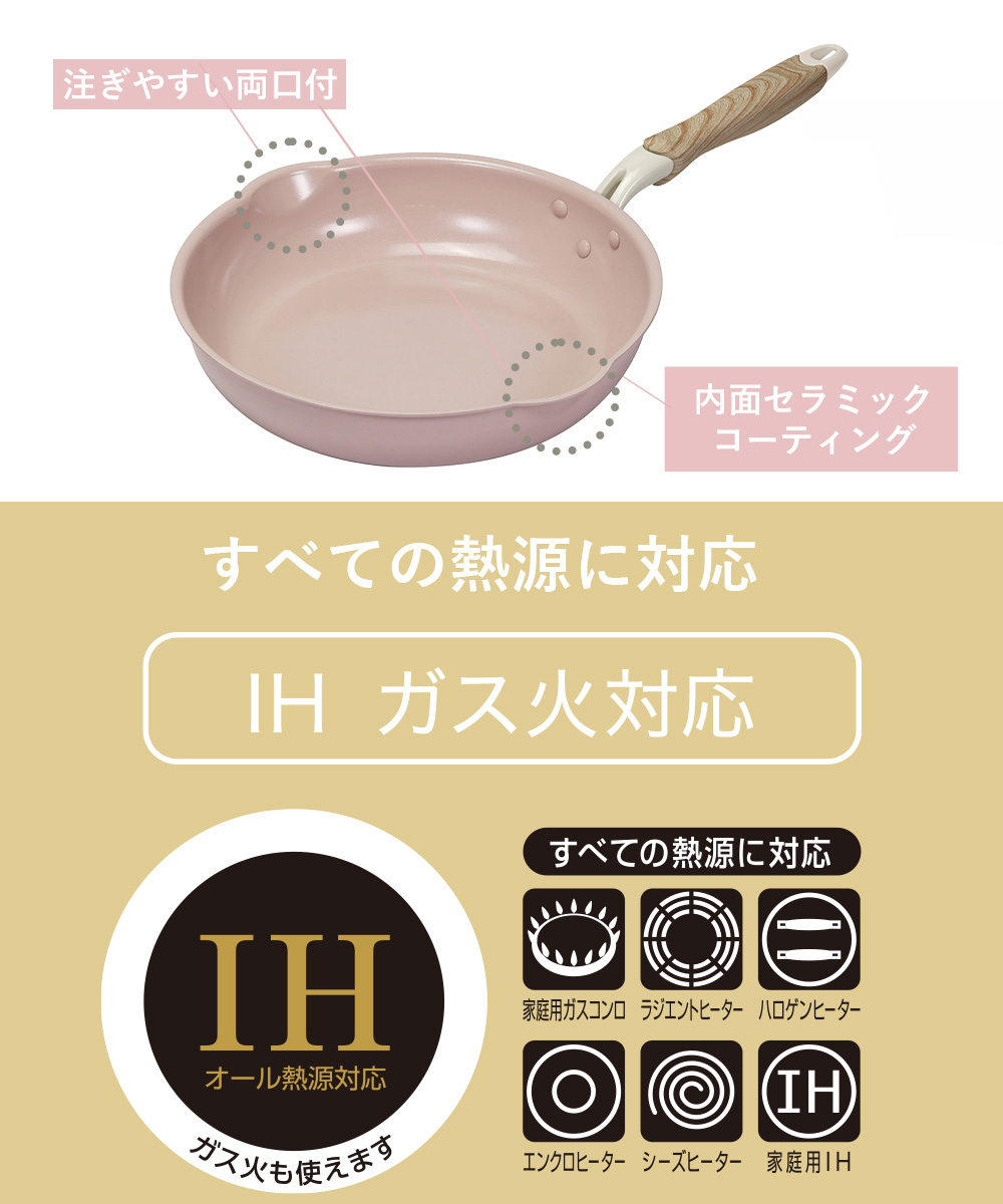 IHフライパン 28cm IH ガス火対応 セラミック毎日パン | ベストコ IHフライパン 28cm IH ガス火対応 セラミック毎日パン | ベストコ