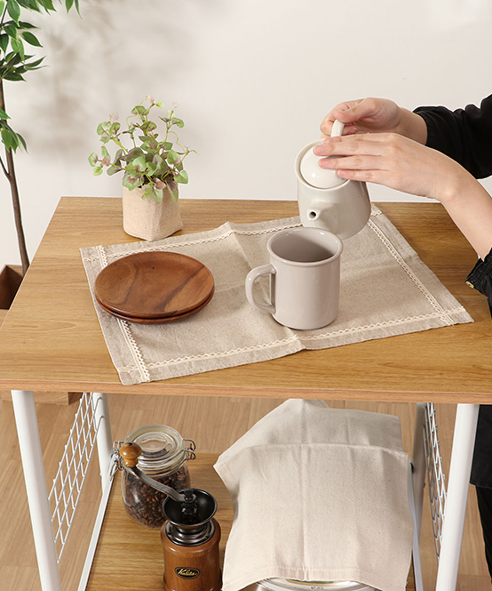 キッチンワゴン レンジワゴン木製 スチール ホワイト 不二貿易 FBC